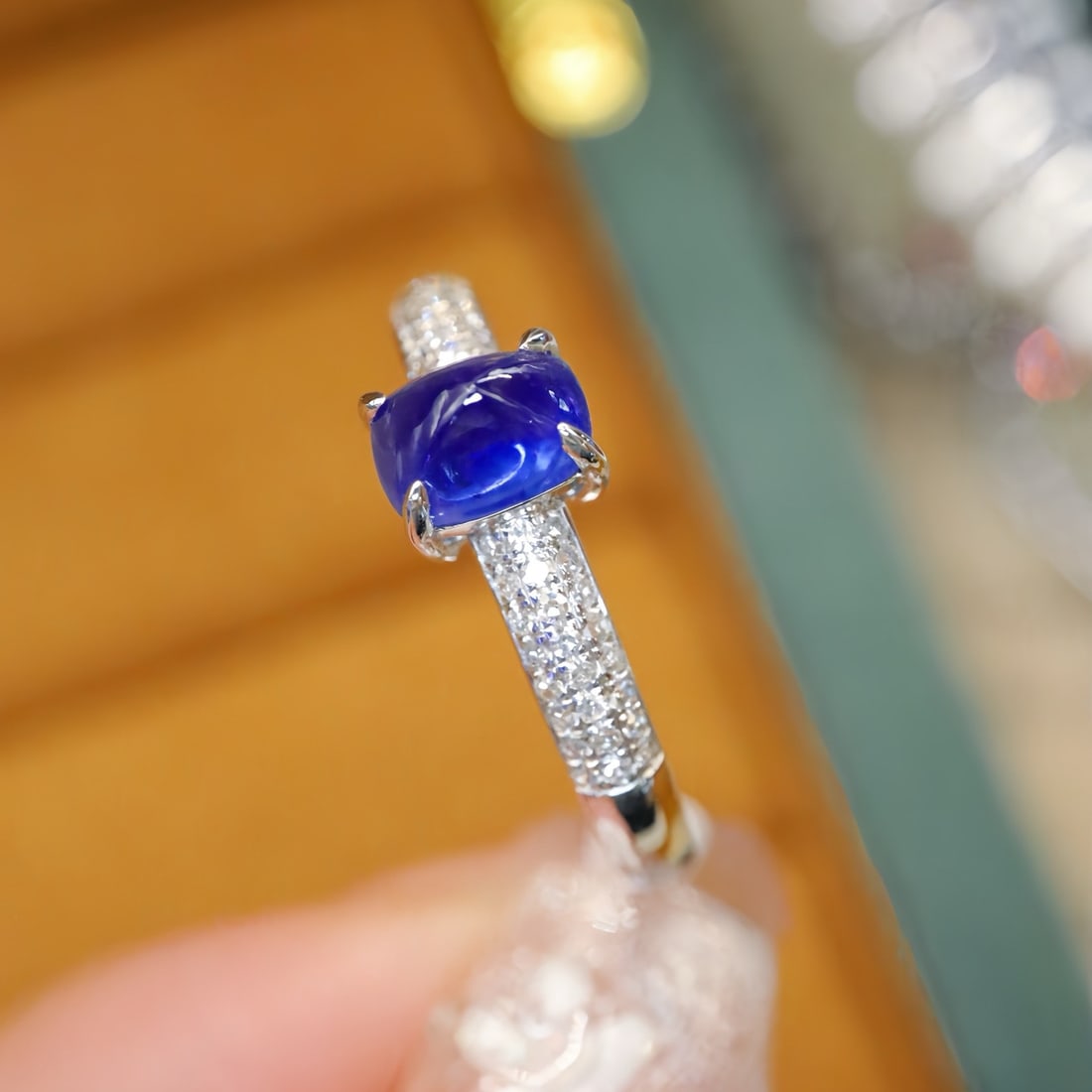 14k Gold 0.99 Ctw Natural Sapphire & Diamond Ring - 3