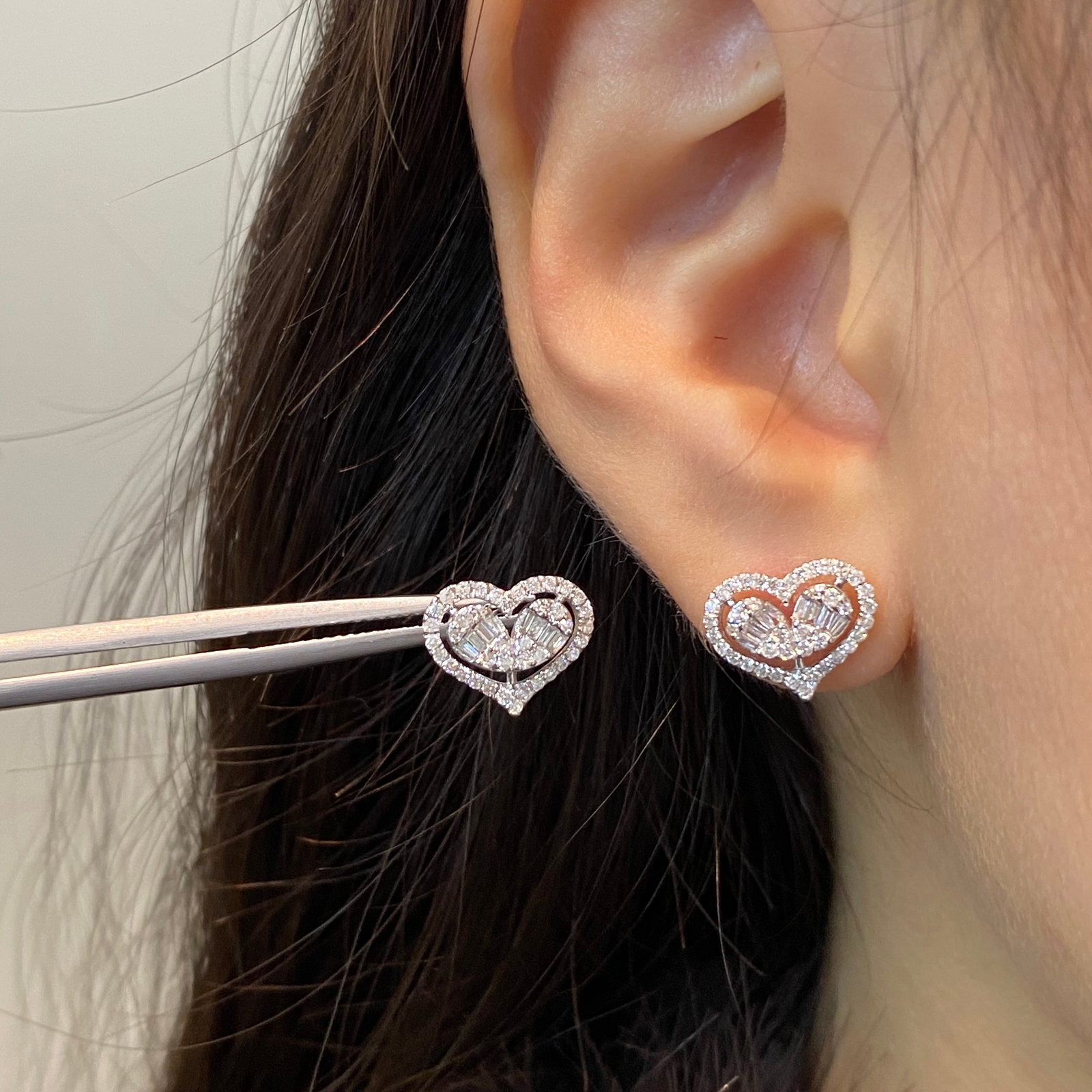 14k Gold 0.5 Ct Natural H Diamond Earrings - 4