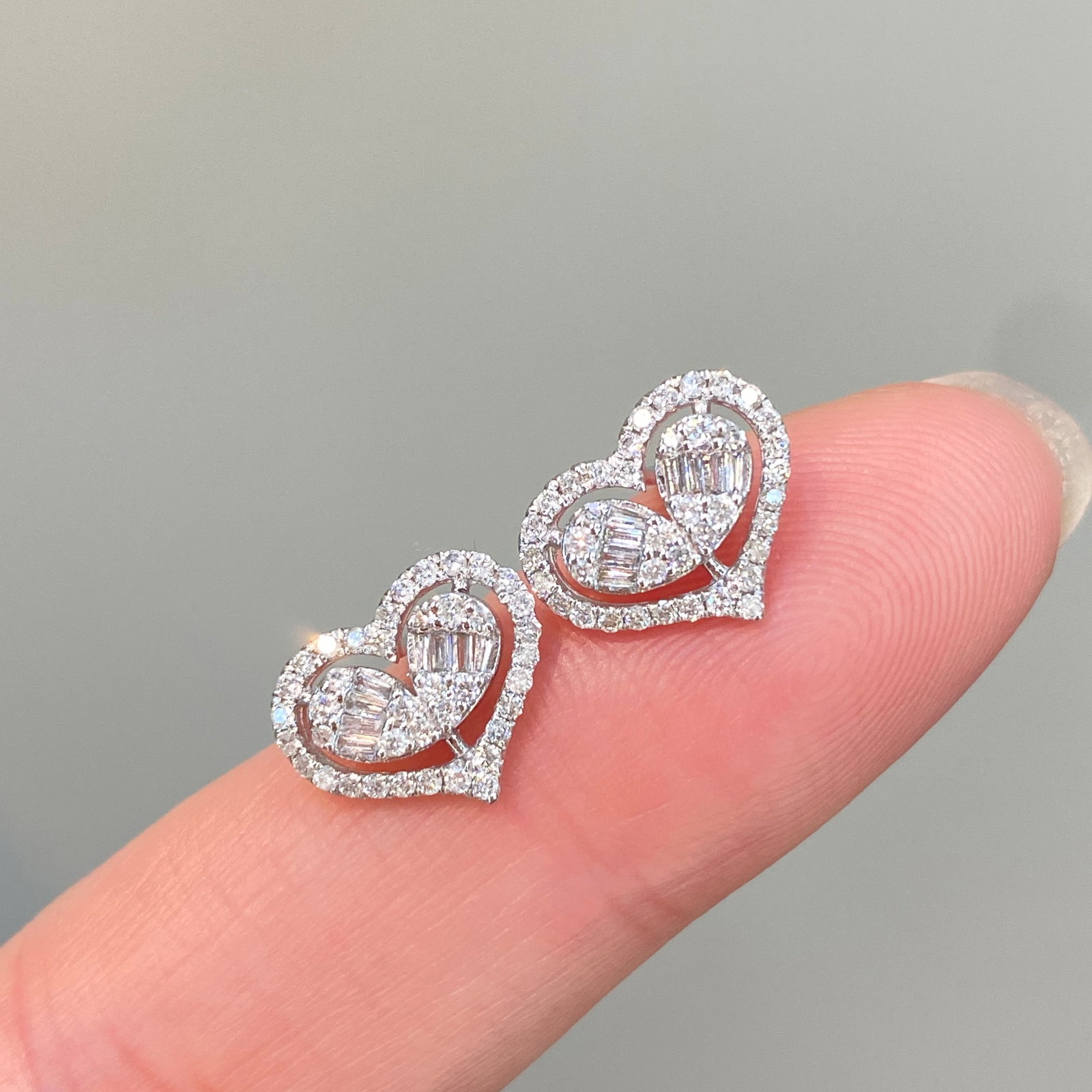 14k Gold 0.5 Ct Natural H Diamond Earrings - 5