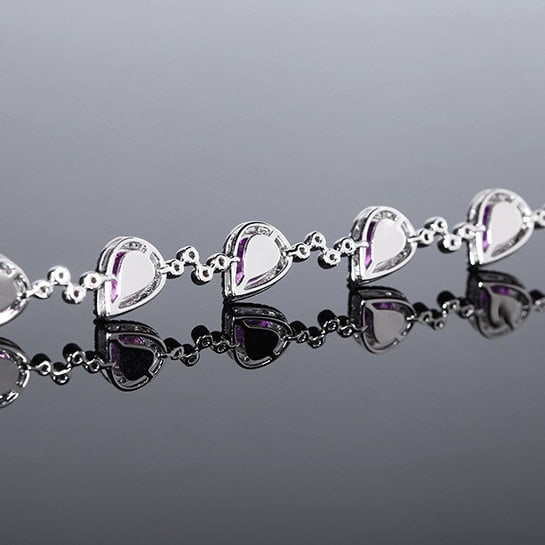 14k Gold 5.32 Ctw Natural Sapphire & Diamond Bracelet - 3