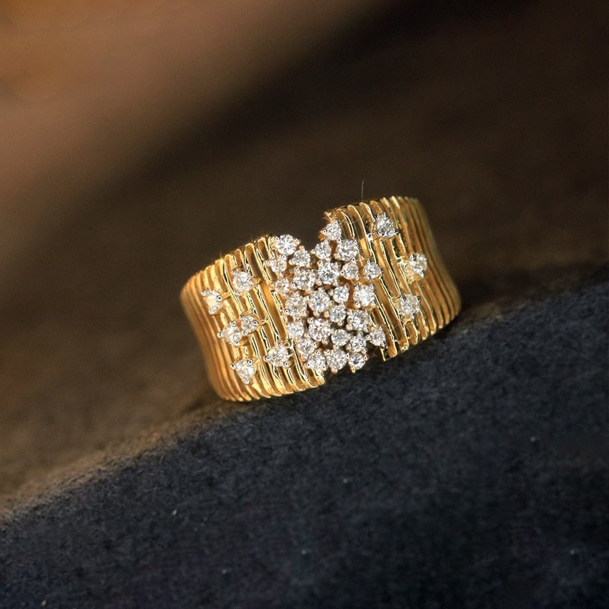 14k Gold 0.4 Ct Natural H Diamond Ring - 3