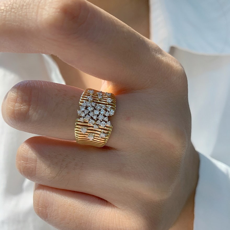 14k Gold 0.4 Ct Natural H Diamond Ring - 4
