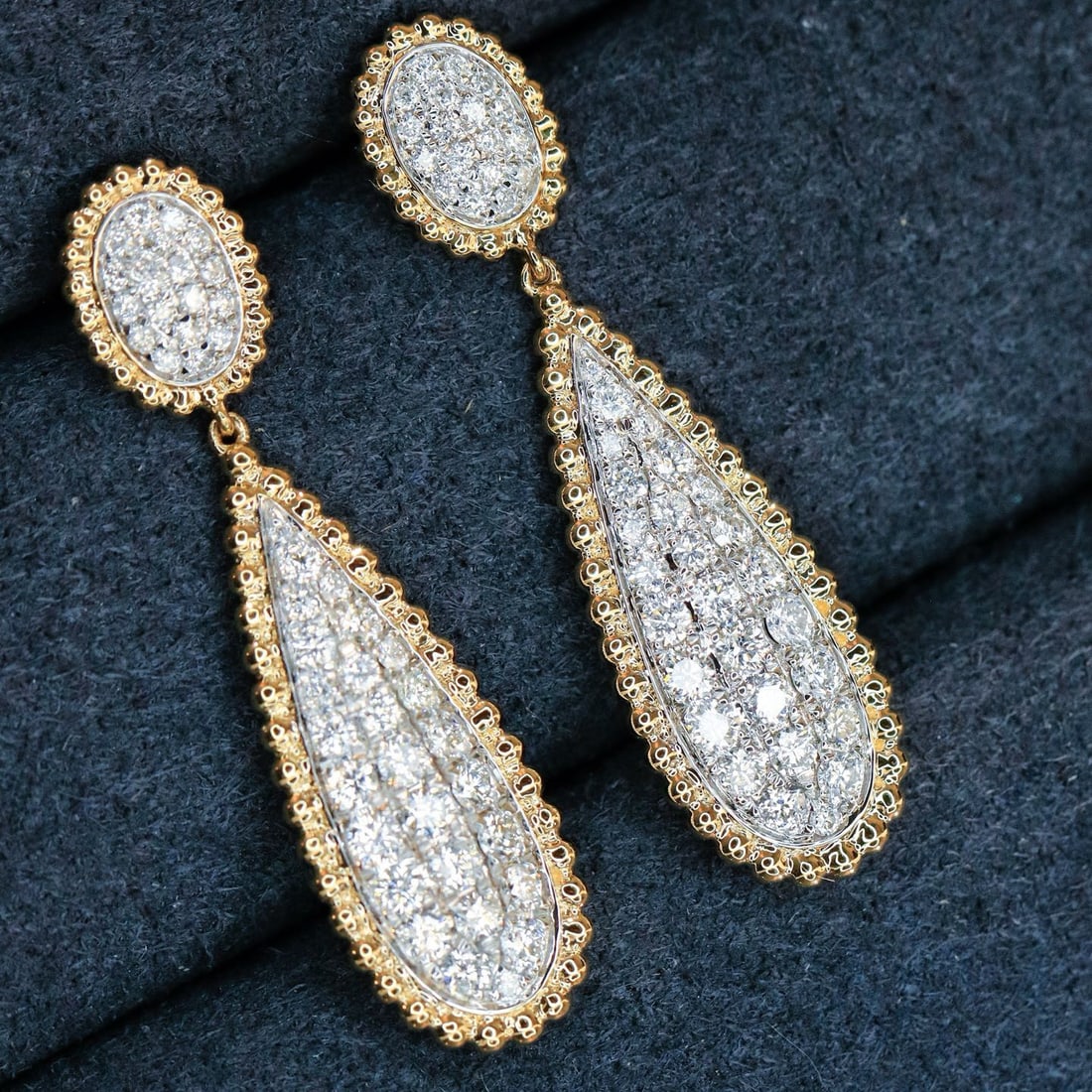 14k Gold 0.82 Ct Natural H Diamond Earrings - 2