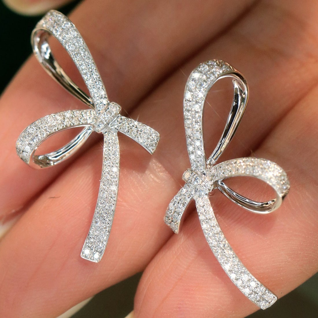14k Gold 0.58 Ct Natural H Diamond Earrings - 3