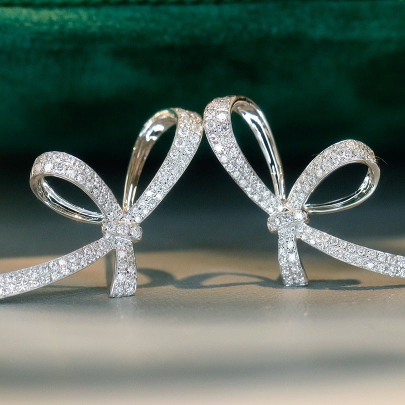 14k Gold 0.58 Ct Natural H Diamond Earrings - 6