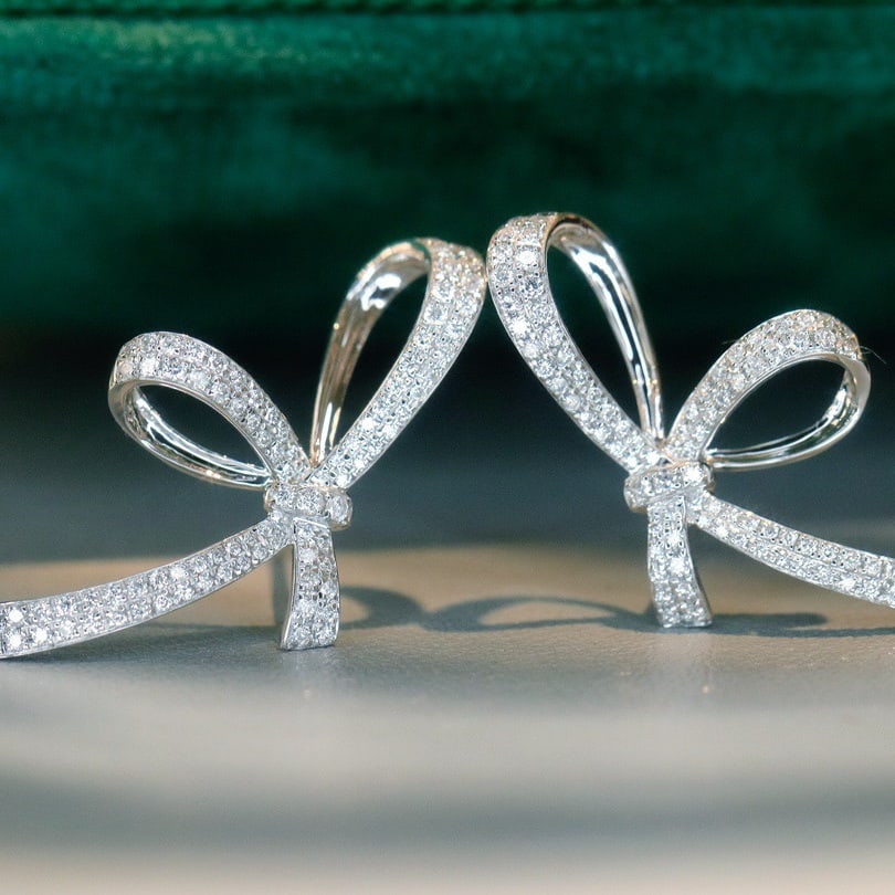 14k Gold 0.58 Ct Natural H Diamond Earrings - 7