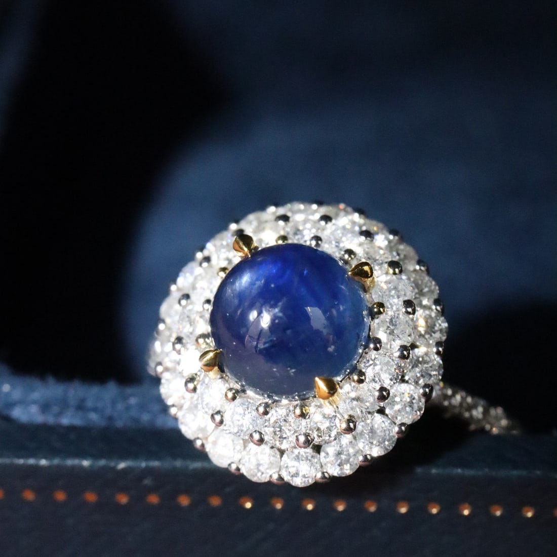 14k Gold 2.84 Ctw Natural Sapphire & Diamond Ring - 4