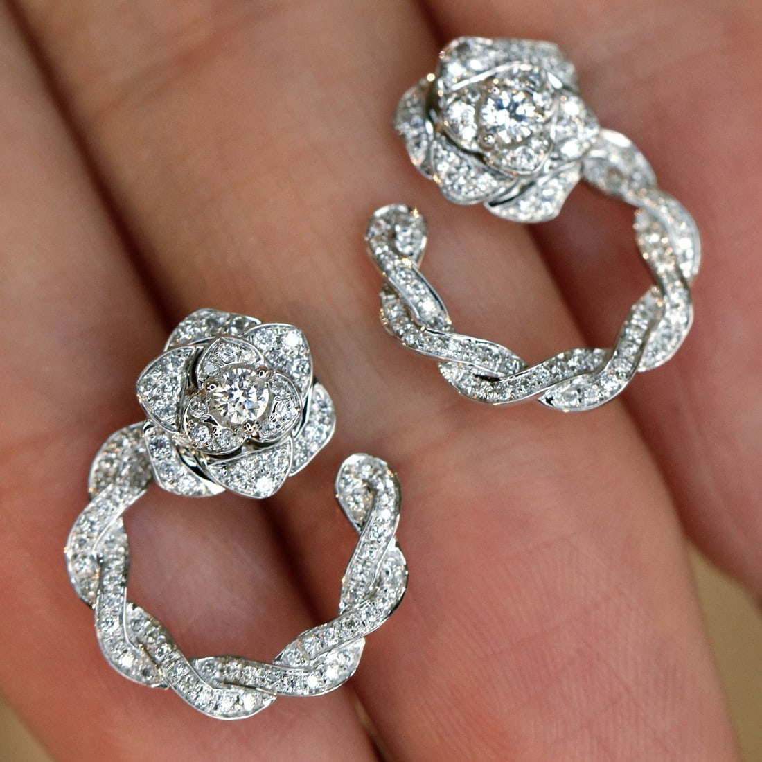14k Gold 0.46 Ct Natural H Diamond Earrings - 6