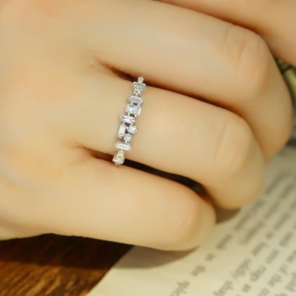 14k Gold 0.40 Ct Natural H Diamond Ring - 4