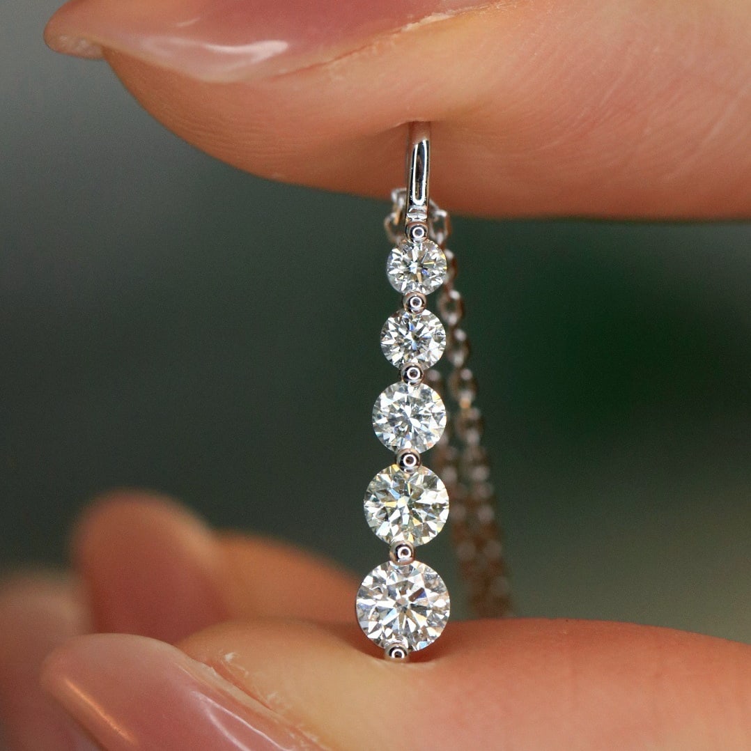 14k Gold 0.45 Ct Natural H Diamond Necklace - 5