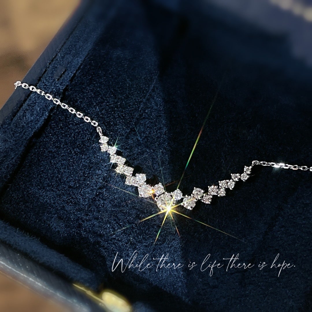 14k Gold 0.6 Ct Natural H Diamond Necklace - 4