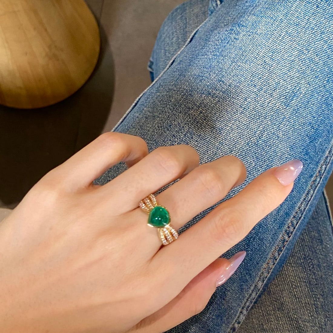 14k Gold 3.28 Ctw Natural Emerald & Diamond Ring - 8