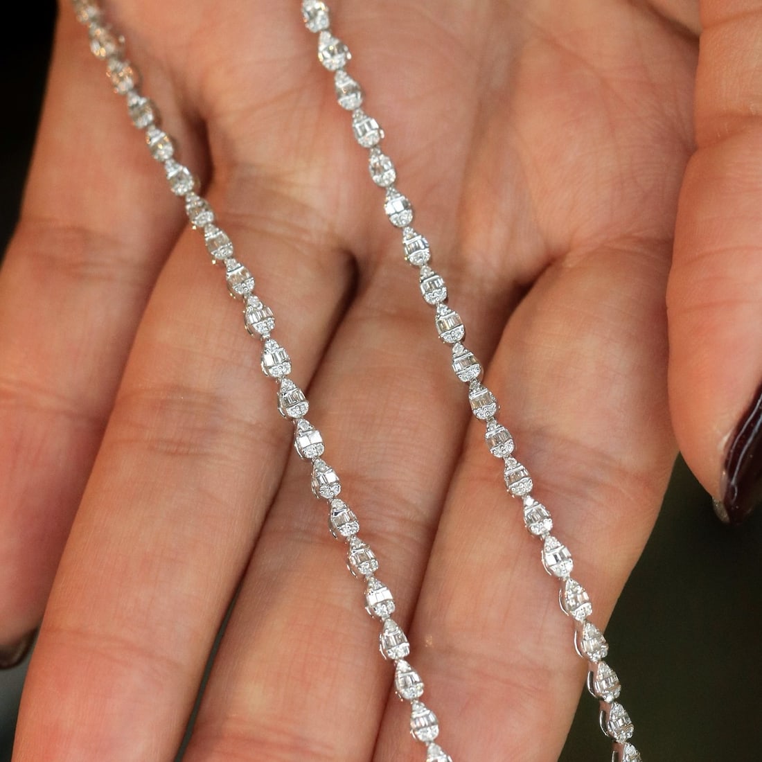 14k Gold 3.4 Ct Natural H Diamond Necklace - 3