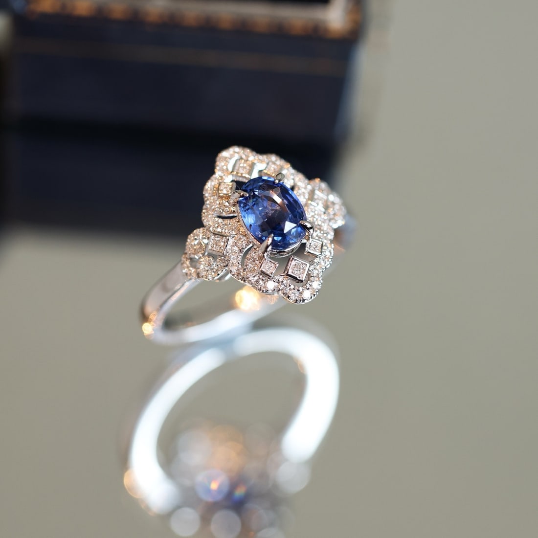 14k Gold 1.51 Ctw Natural Sapphire & Diamond Ring - 6