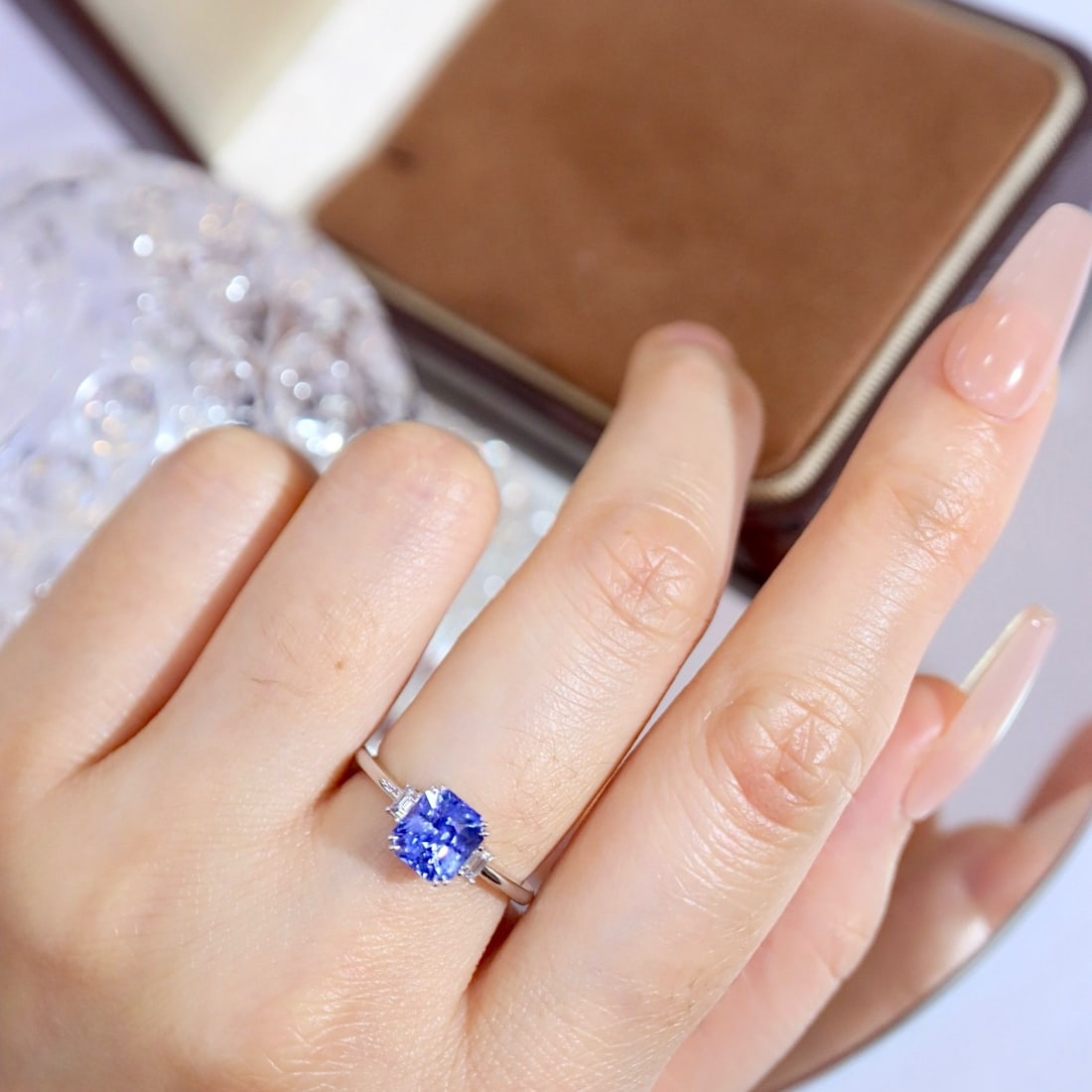 14k Gold 2.14 Ctw Natural Sapphire & Diamond Ring - 4