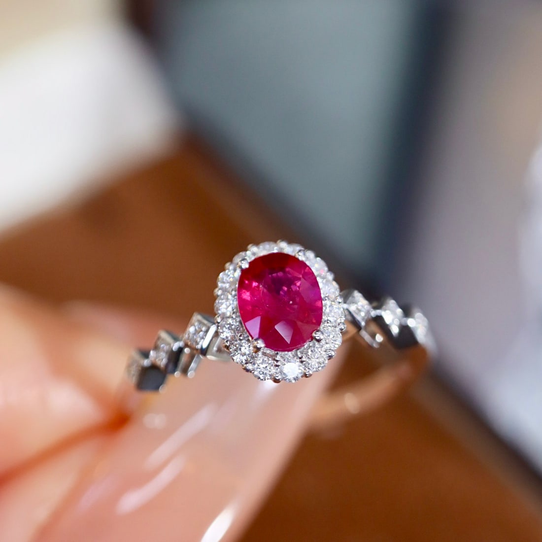 14k Gold 0.67 Ctw Natural Ruby & Diamond Ring - 6
