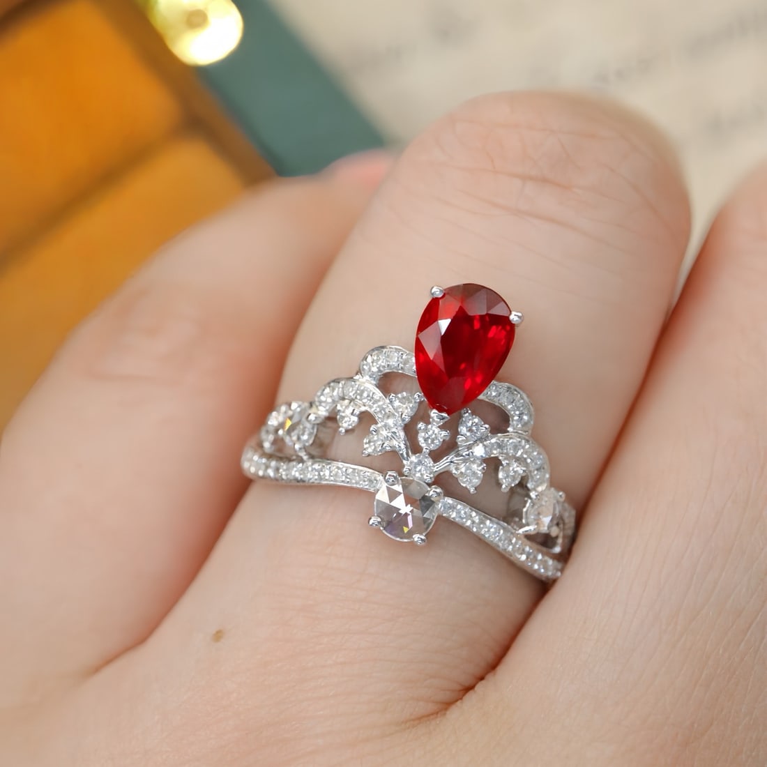 14k Gold 1.40 Ctw Natural Ruby & Diamond Ring - 5