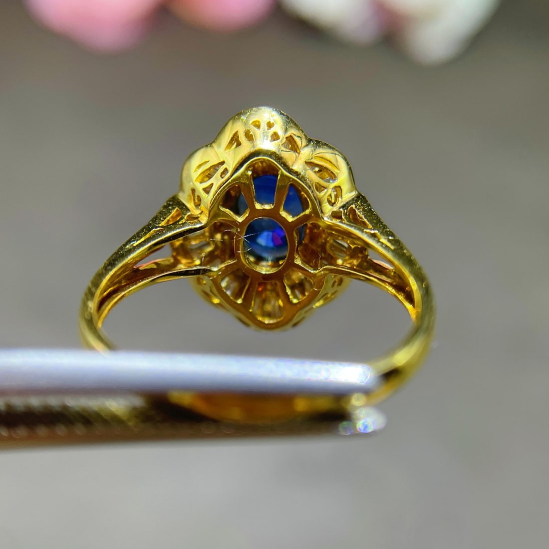14k Gold 2.03 Ctw Natural Sapphire & Diamond Ring - 5