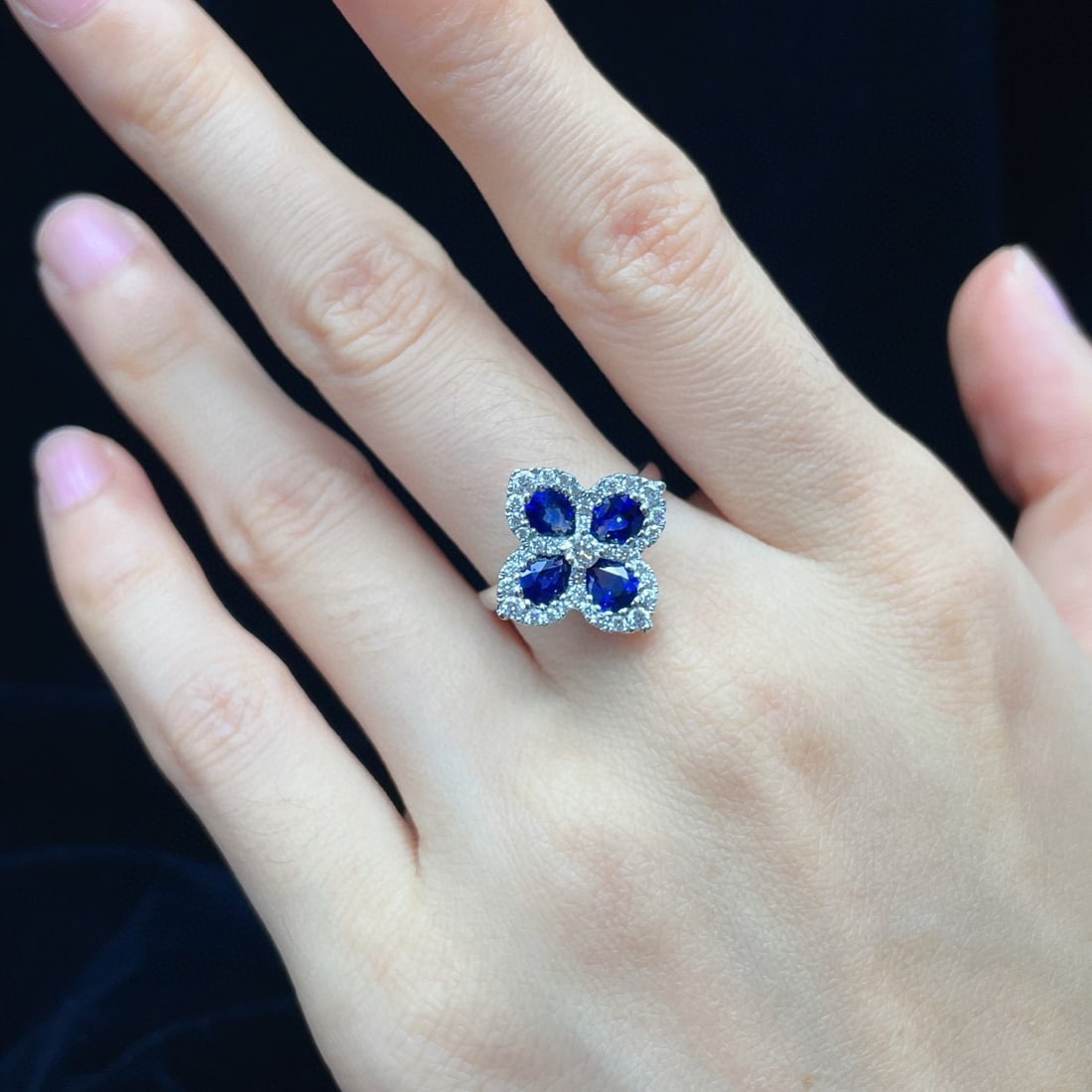 14k Gold 1.73 Ctw Natural Sapphire & Diamond Ring - 6