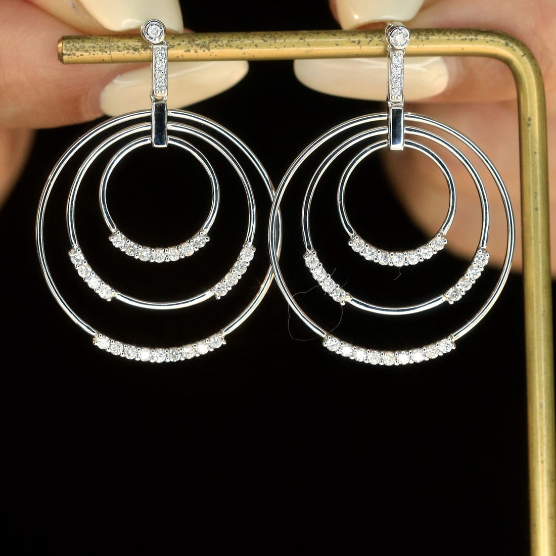14k Gold 0.62 Ct Natural H Diamond Earrings - 4