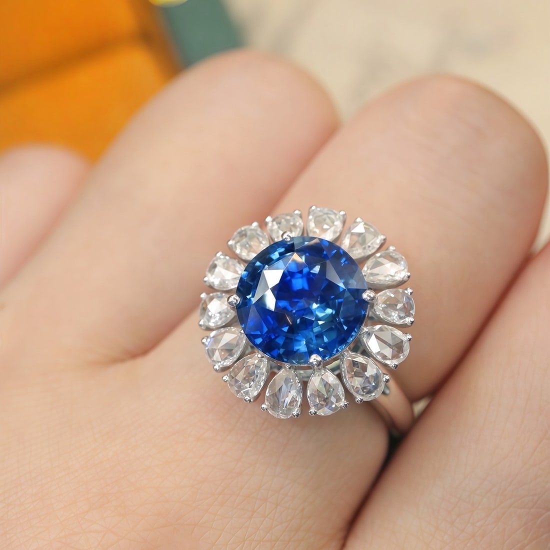 14k Gold 5.04 Ctw Natural Sapphire & Diamond Ring - 5