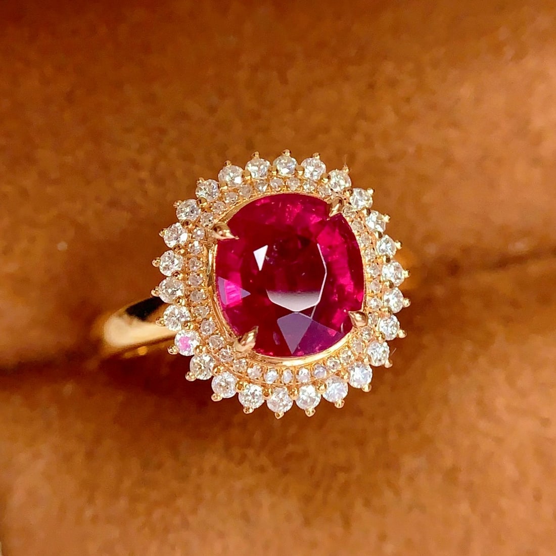 14k Gold 3 Ct Natural Tourmaline & Diamond Ring - 3
