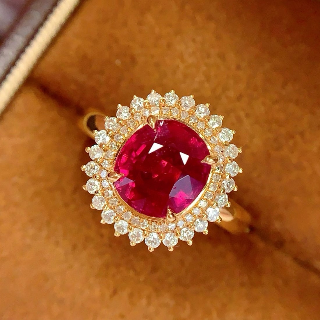 14k Gold 3 Ct Natural Tourmaline & Diamond Ring - 4