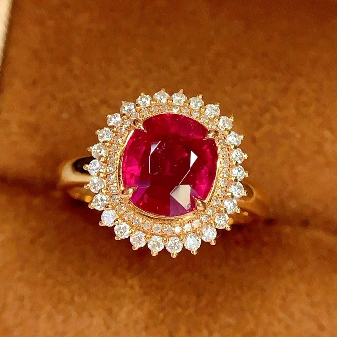 14k Gold 3 Ct Natural Tourmaline & Diamond Ring - 6