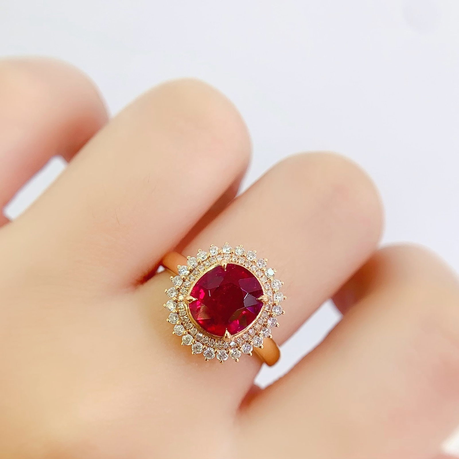 14k Gold 3 Ct Natural Tourmaline & Diamond Ring - 7