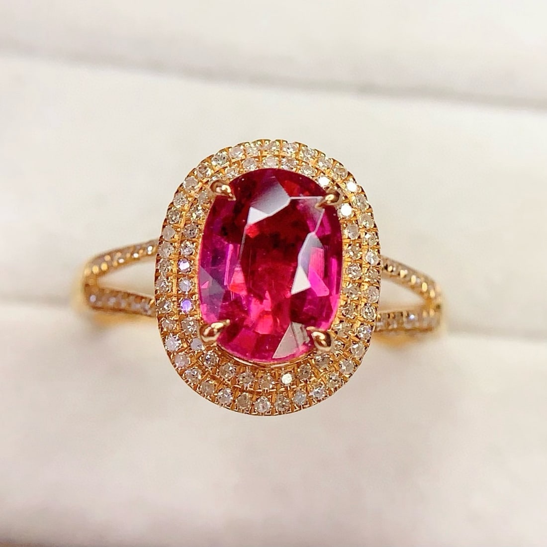 14k Gold 2.2 Ct Natural Tourmaline & Diamond Ring - 6