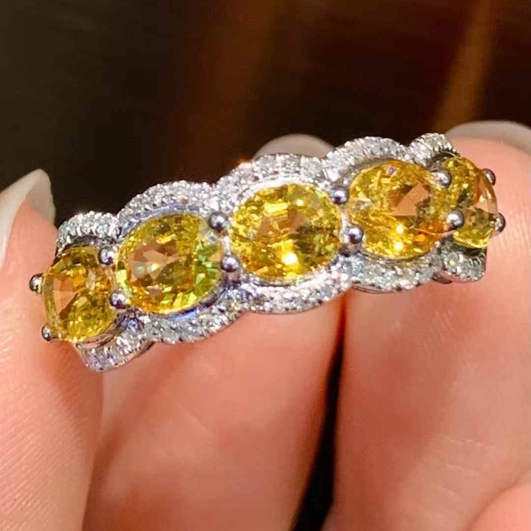 14k Gold 2.2 Ct Natural Sapphire & Diamond Ring - 5