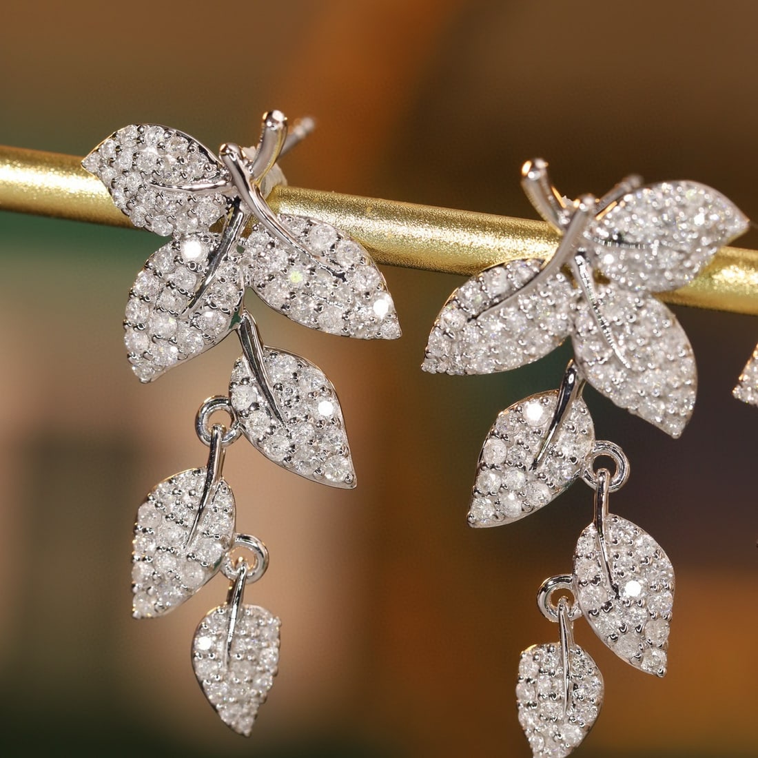 14k Gold 1.1 Ct Natural H Diamond Earrings - 7