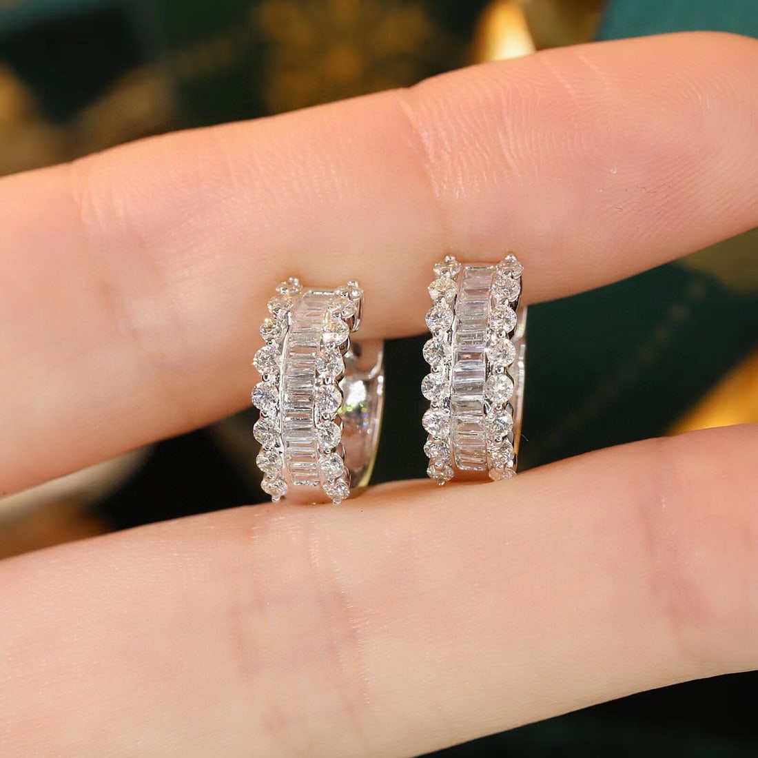 14k Gold 1 Ct Natural H Diamond Earrings - 3