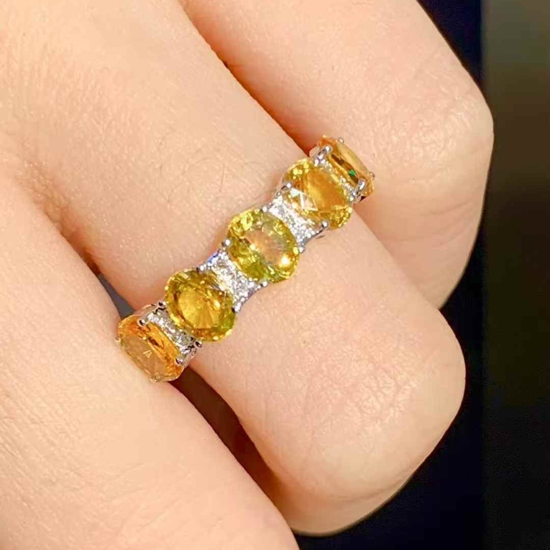 14k Gold 2.3 Ct Natural Sapphire & Diamond Ring - 4