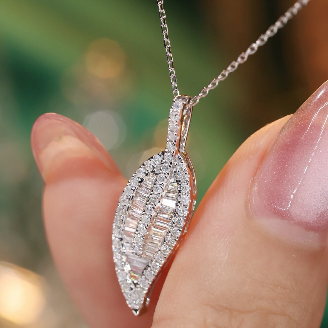 14k Gold 0.75 Ct Natural H Diamond Necklace - 4