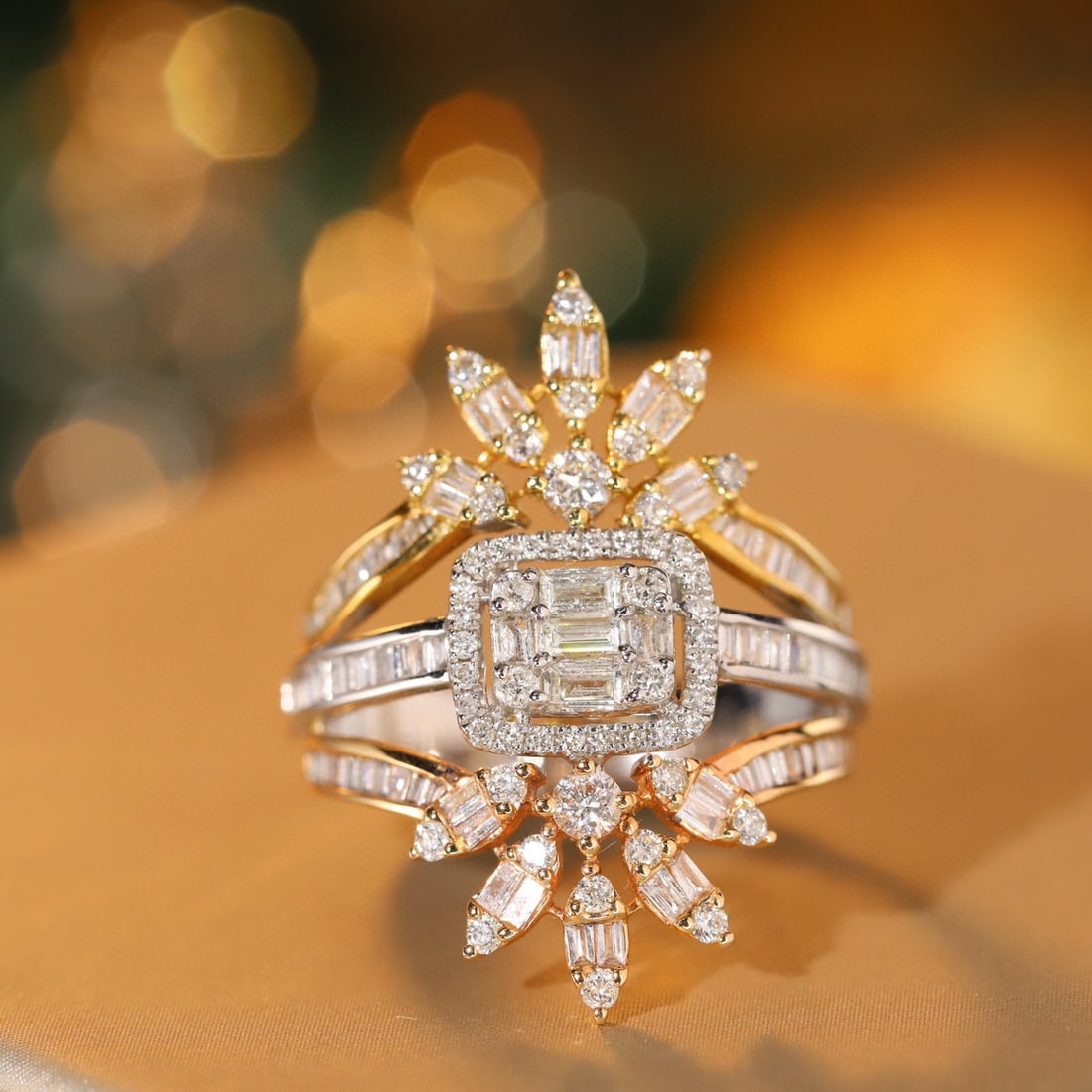 14k Gold 1 Ct Natural H Diamond Ring: Ref:231109241 // gold content:14k gold // ring size:7. 25us // // main gemstone:diamond // shape:multiple // carat weight:1ct // clarity grade:vs-si // color:h // treatment:natural // Low Estimate: 33