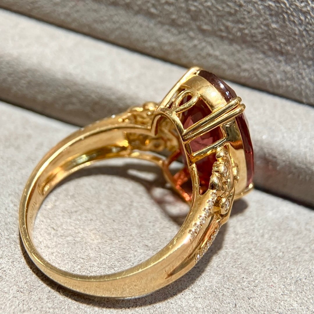 14k Gold 8.17 Ctw Natural Tourmaline & Diamond Ring - 6