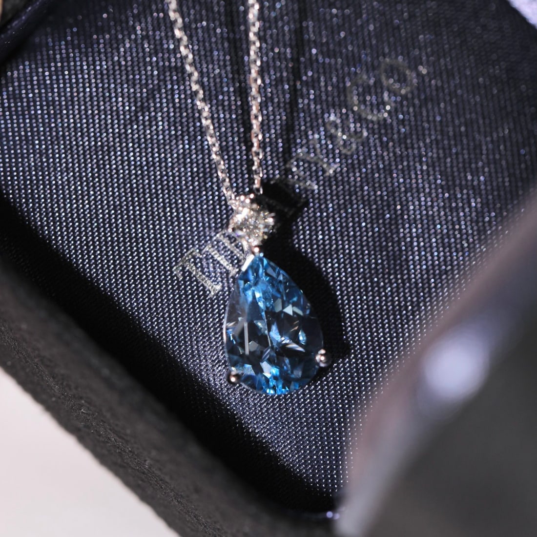 14k Gold 2.31 Ct Natural Aquamarine & Diamond Pendant( Without Chain ) - 6