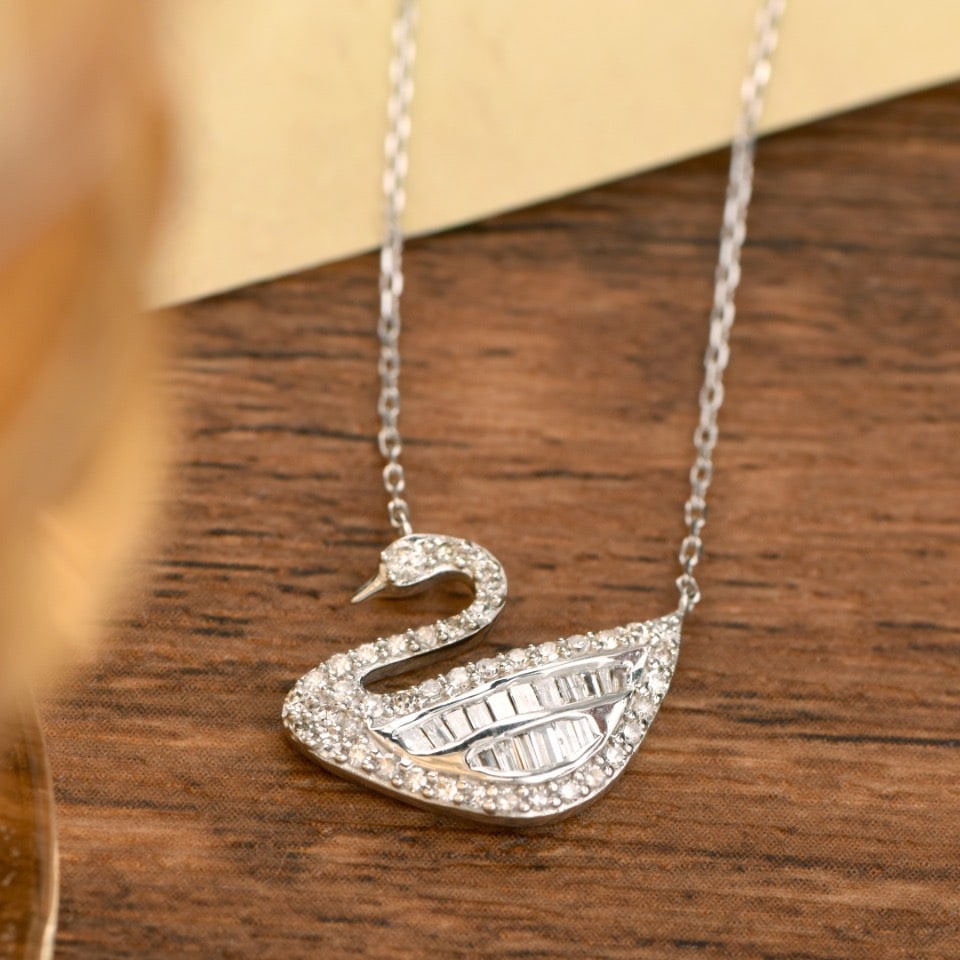 14k Gold 0.50 Ct Natural H Diamond Necklace - 3