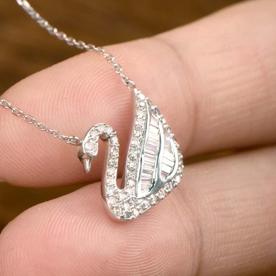 14k Gold 0.50 Ct Natural H Diamond Necklace - 4