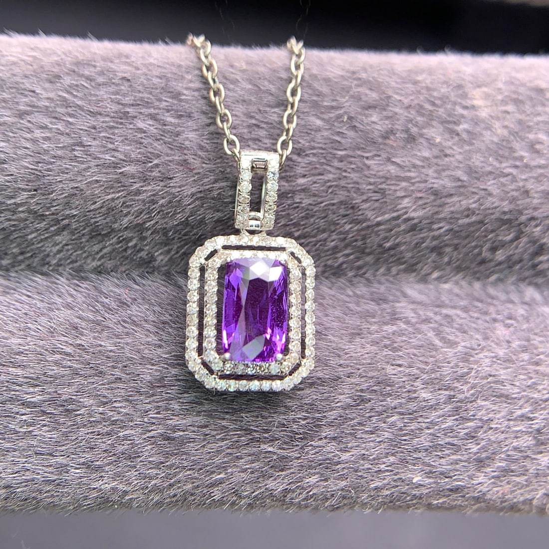 14k Gold 1.04 Ct Natural Sapphire & Diamond Pendant( Without Chain ) - 7