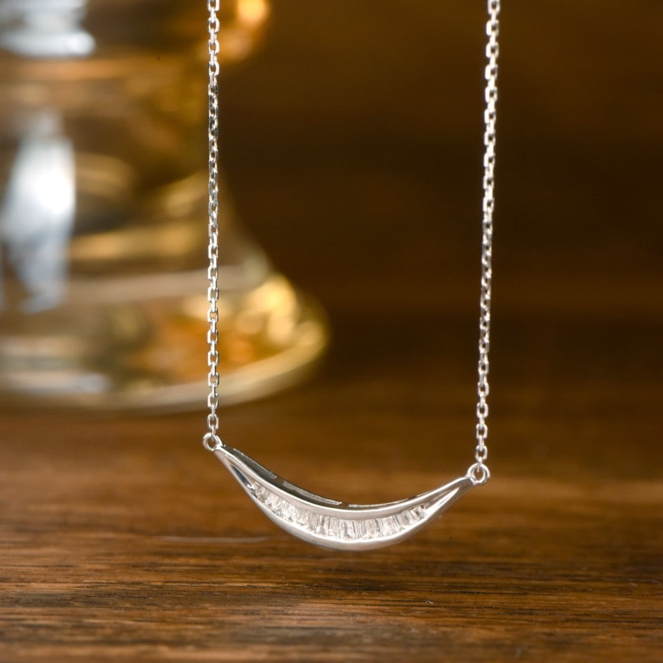 14k Gold 0.35 Ct Natural H Diamond Necklace - 4