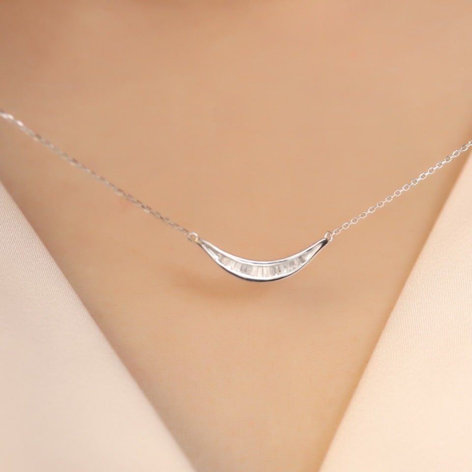 14k Gold 0.35 Ct Natural H Diamond Necklace - 5