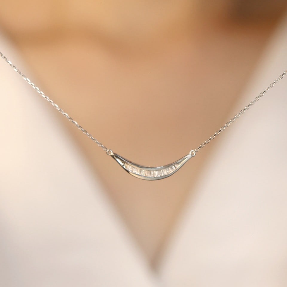 14k Gold 0.35 Ct Natural H Diamond Necklace - 6