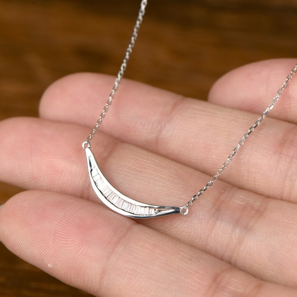 14k Gold 0.35 Ct Natural H Diamond Necklace - 7