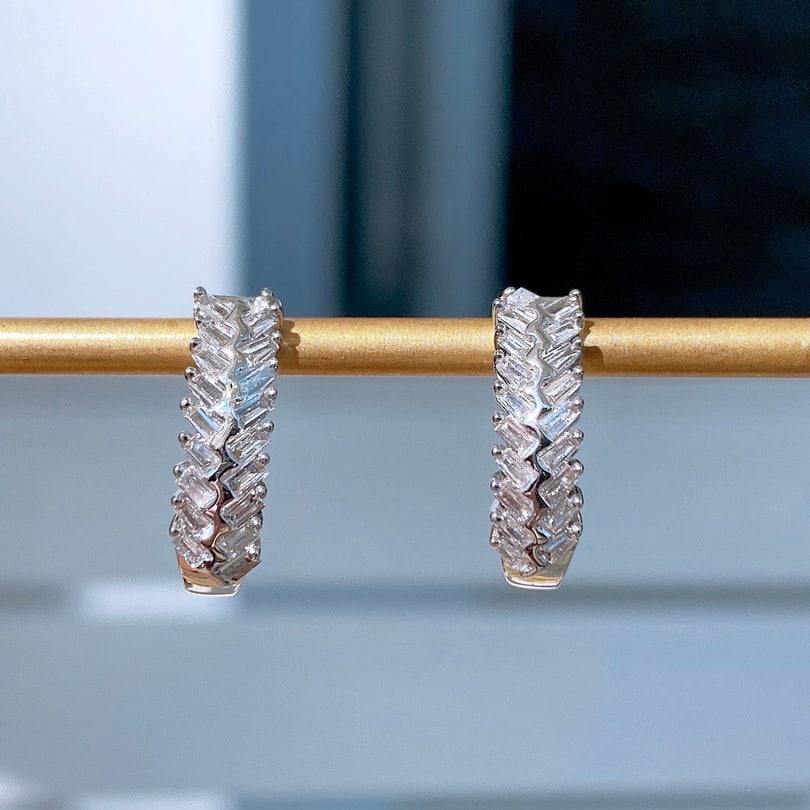 14k Gold 0.65 Ct Natural H Diamond Earrings - 3