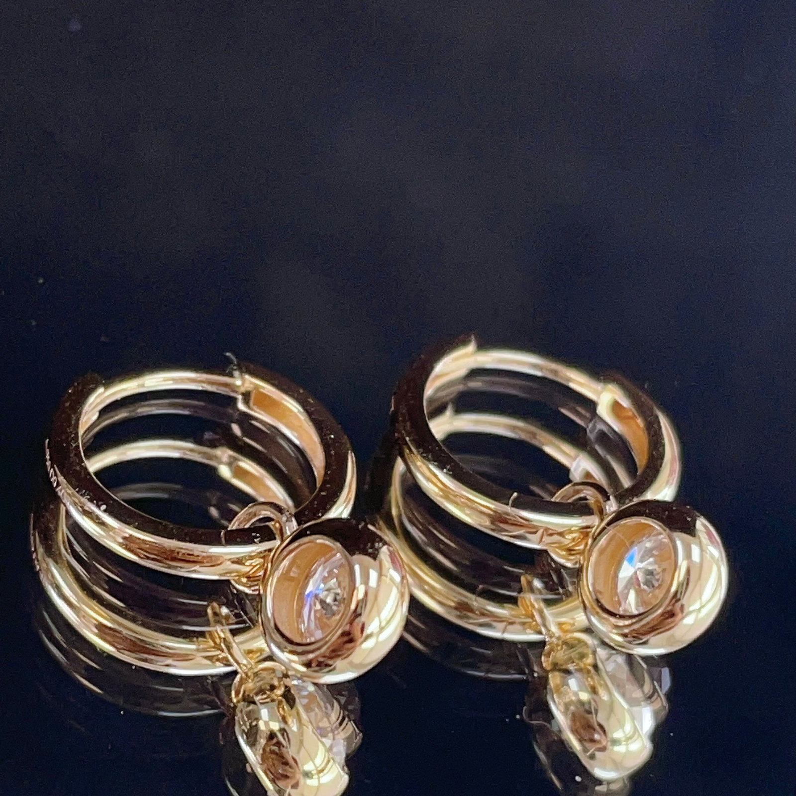 14k Gold 0.80 Ct Natural H Diamond Earrings - 2