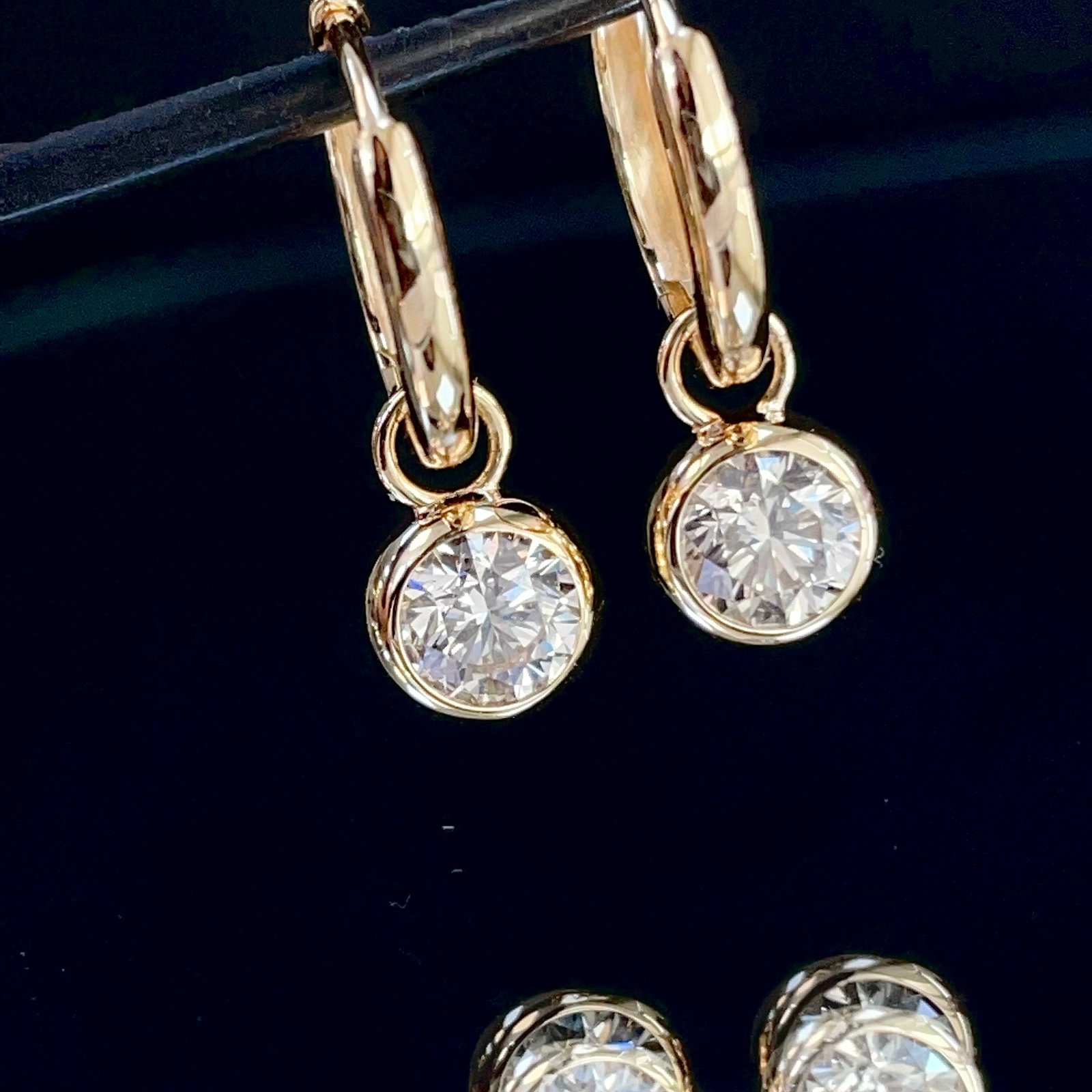 14k Gold 0.80 Ct Natural H Diamond Earrings - 3
