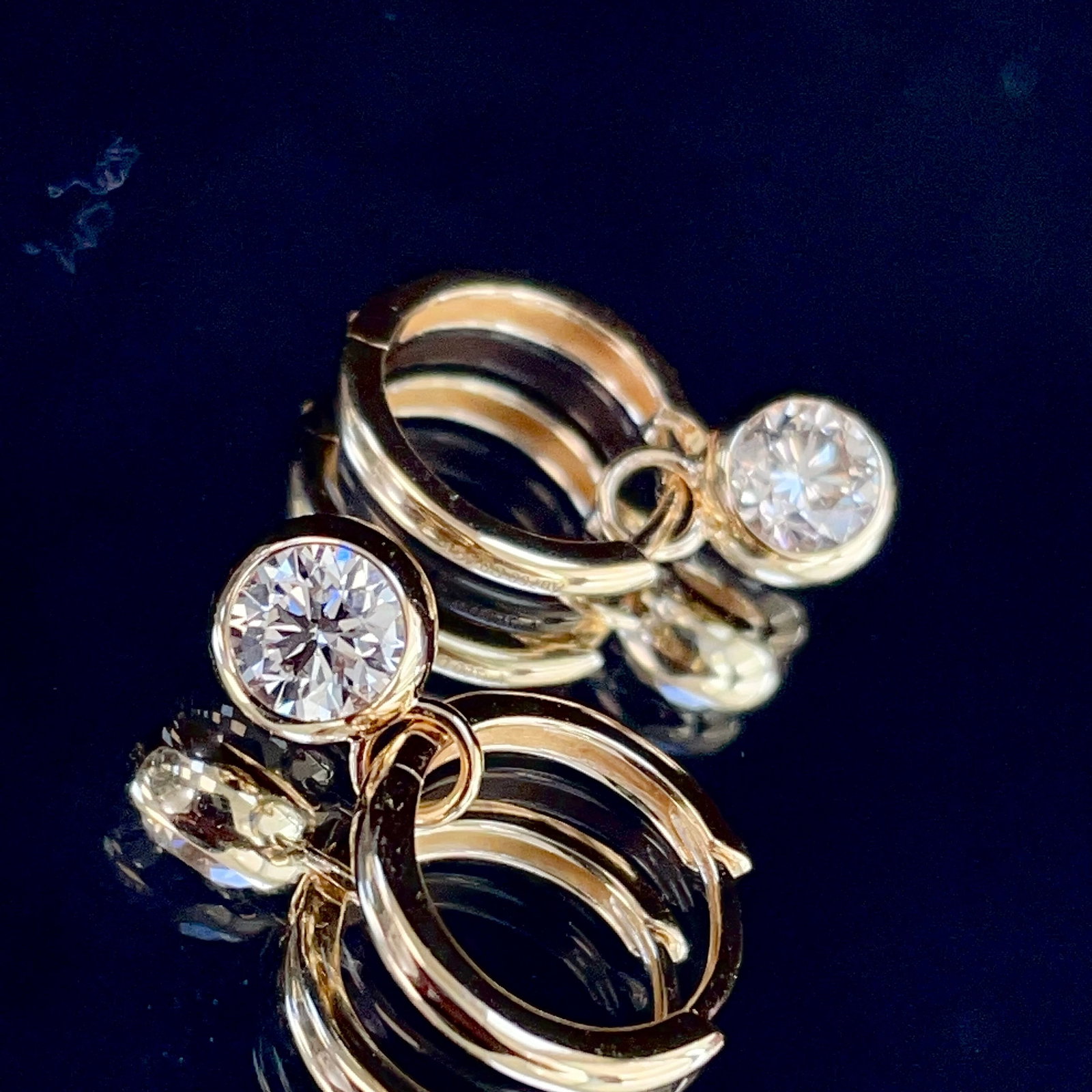 14k Gold 0.80 Ct Natural H Diamond Earrings - 7