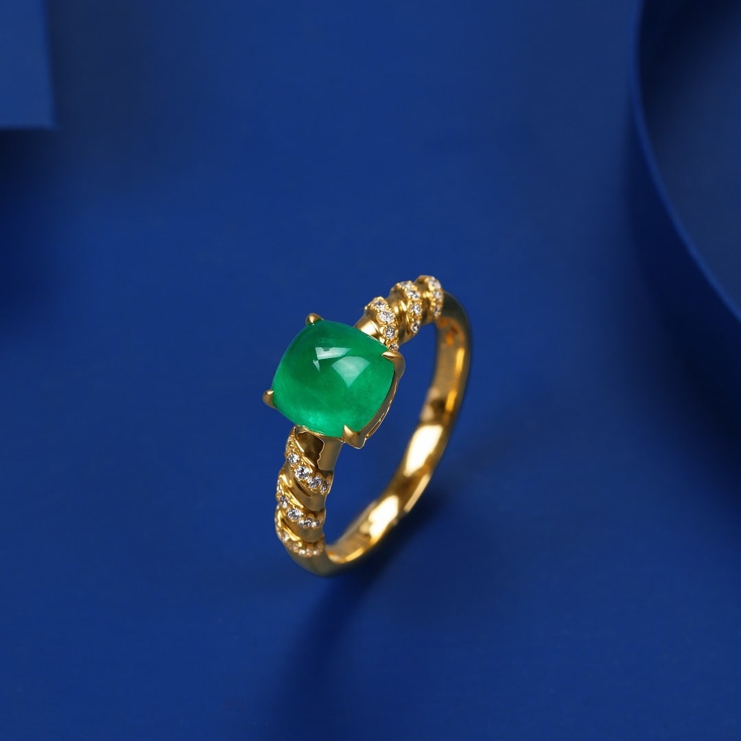 14k Gold 1.69 Ctw Natural Emerald & Diamond Ring - 3
